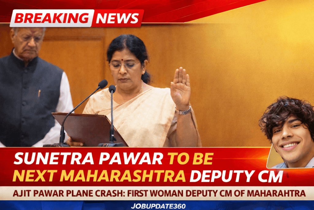 Sunetra Pawar Deputy Chief Minister Maharashtra taking oath in Mumbai