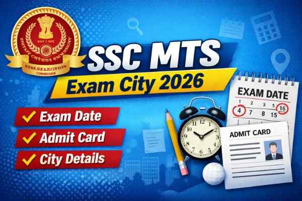 SSC MTS Exam City 2026 exam city details showing MTS Havaldar exam date and admit card update