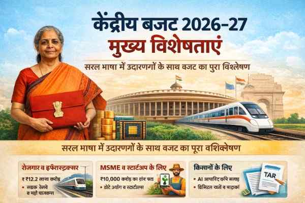 Union Budget 2026-27 Highlights Hindi में केंद्रीय बजट 2026-27 की मुख्य विशेषताओं का सरल और परीक्षा उपयोगी विवरण