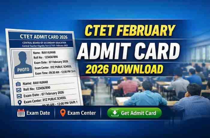 CTET February Admit Card 2026 download link check exam date center details