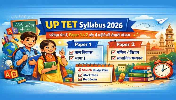 UP TET Syllabus 2026 Paper 1 and Paper 2 Exam Pattern with 4 Month Study Plan
