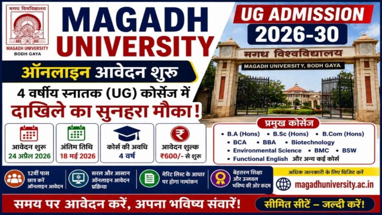Magadh University UG Admission 2026-30 apply online eligibility last date