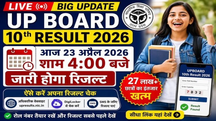 UP Board 10th Result 2026 live update marksheet download