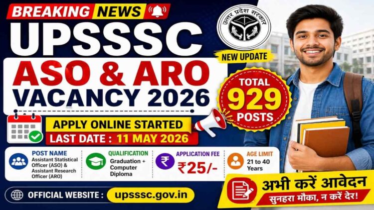 UPSSSC ASO ARO Vacancy 2026 apply online 929 posts