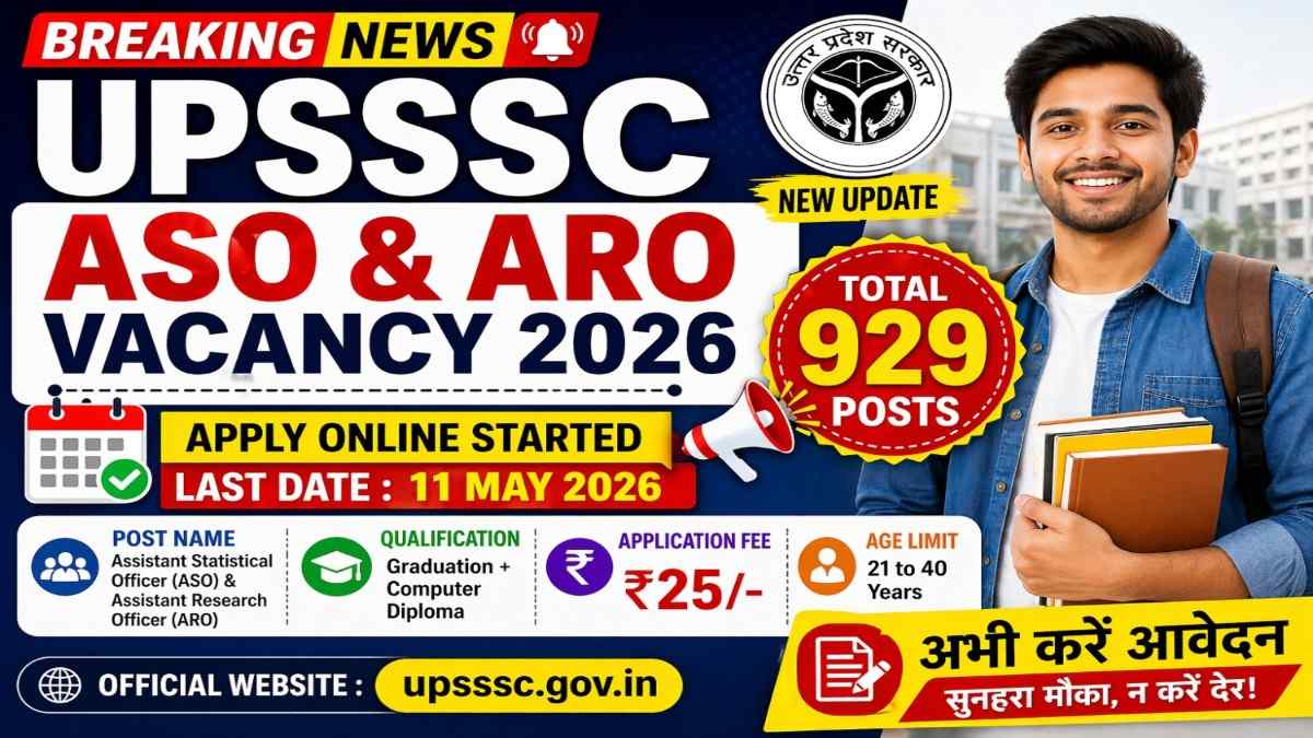 UPSSSC ASO ARO Vacancy 2026 apply online 929 posts