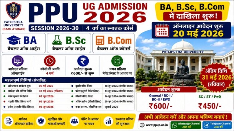 PPU UG Admission 2026 Apply Online, Patliputra University BA BSc BCom Admission