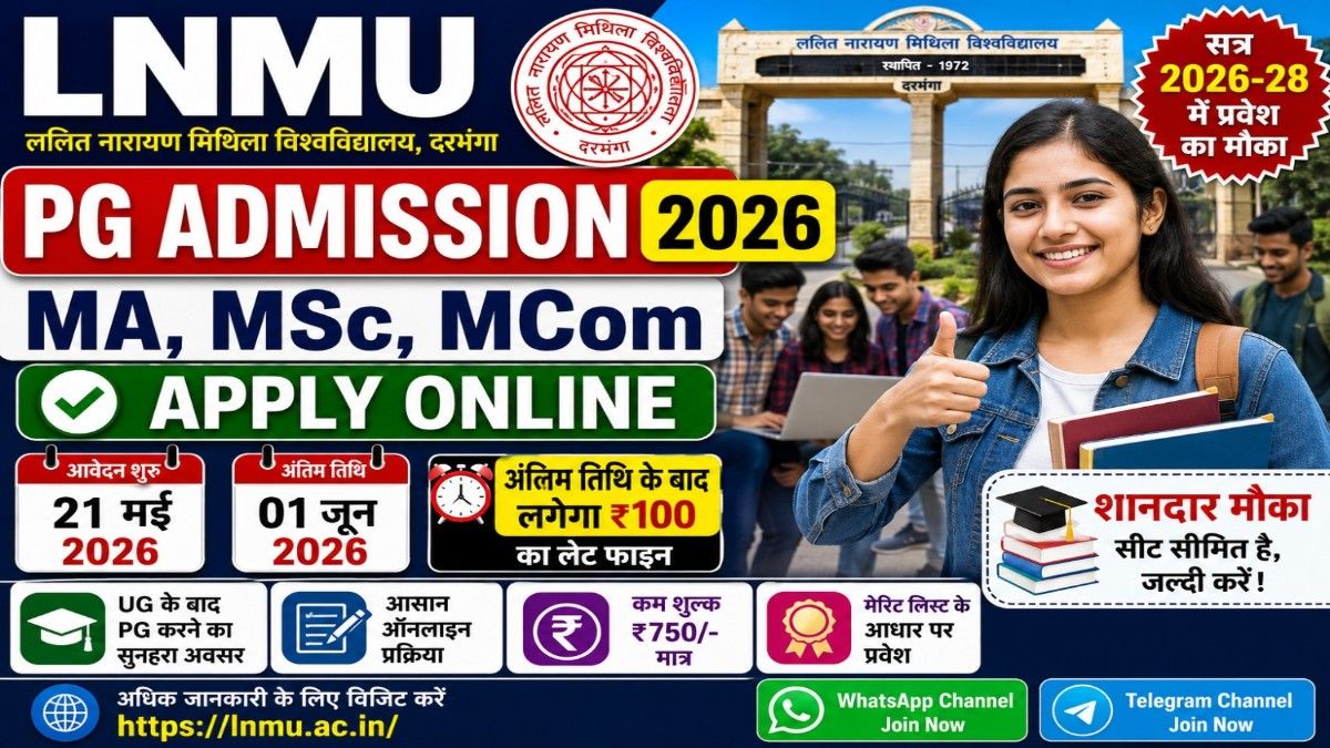 LNMU PG Admission 2026 Apply Online for MA MSc MCom Courses