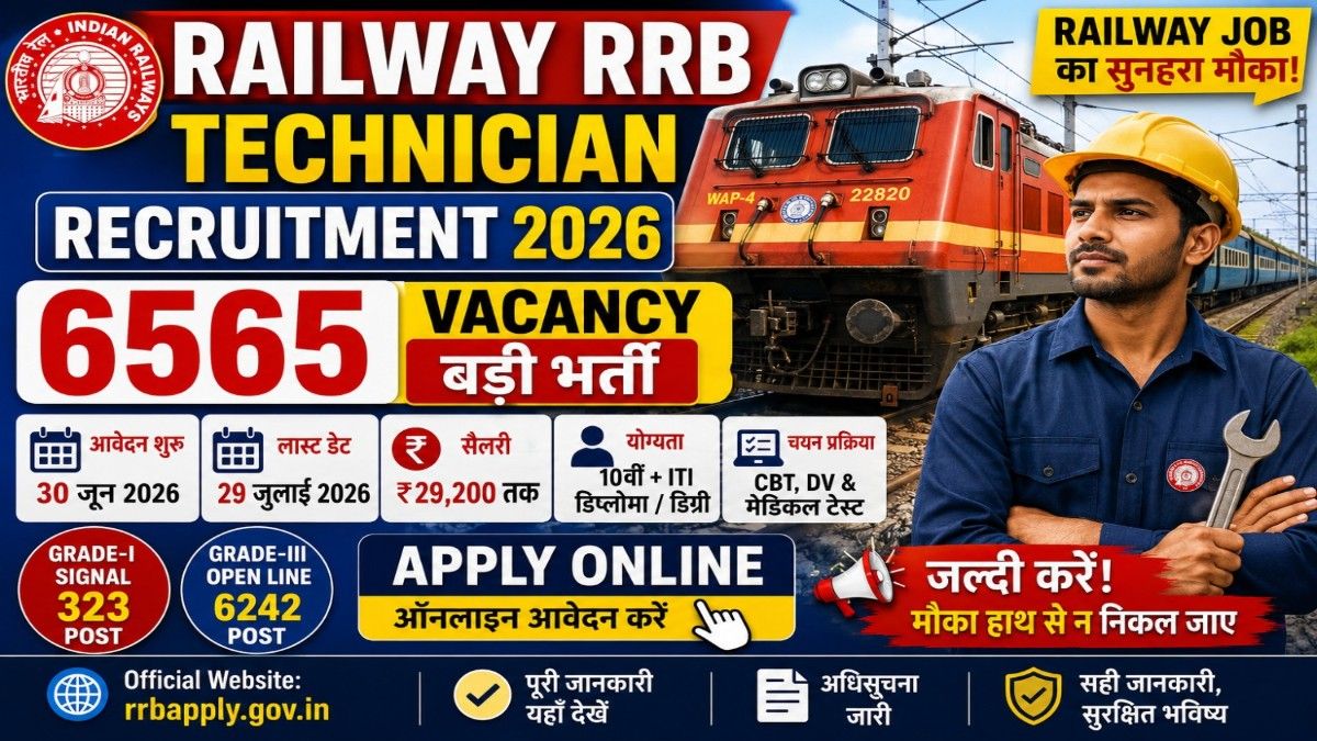 Railway RRB Technician Recruitment 2026 Apply Online
